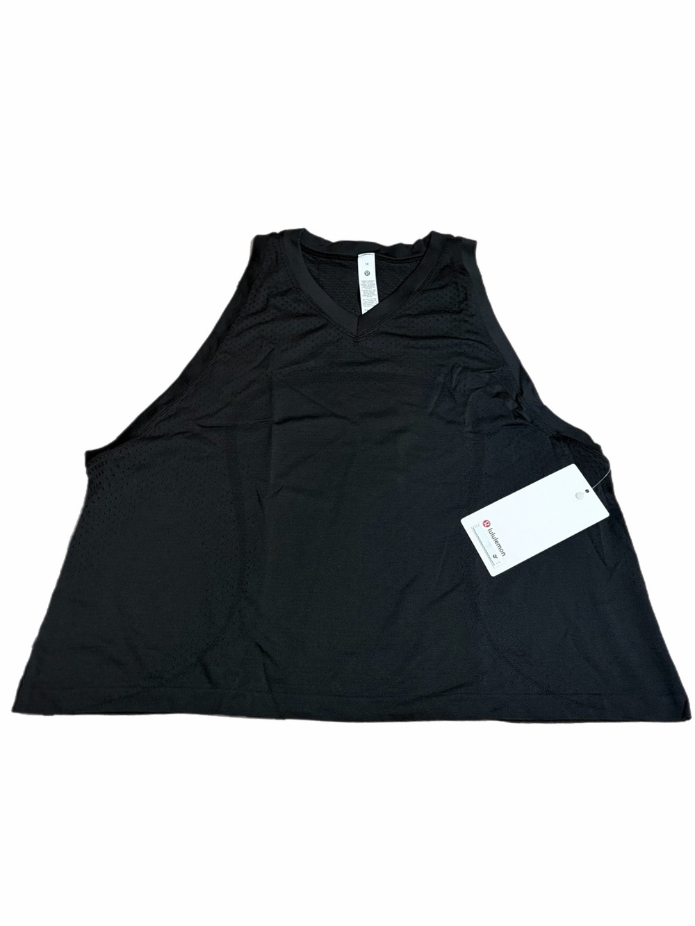 NWT Lululemon Swiftly Open-Hole V-Neck Tank (Black) Size 14